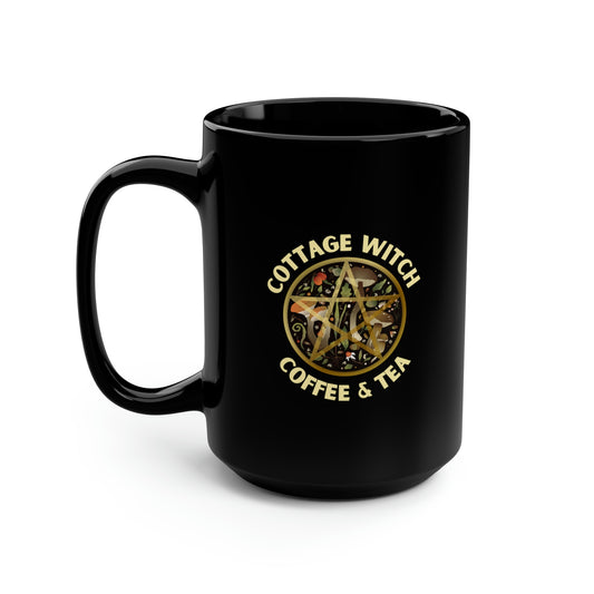 Cottage Witch Coffee and Tea Black Ceramic Mug, 15oz