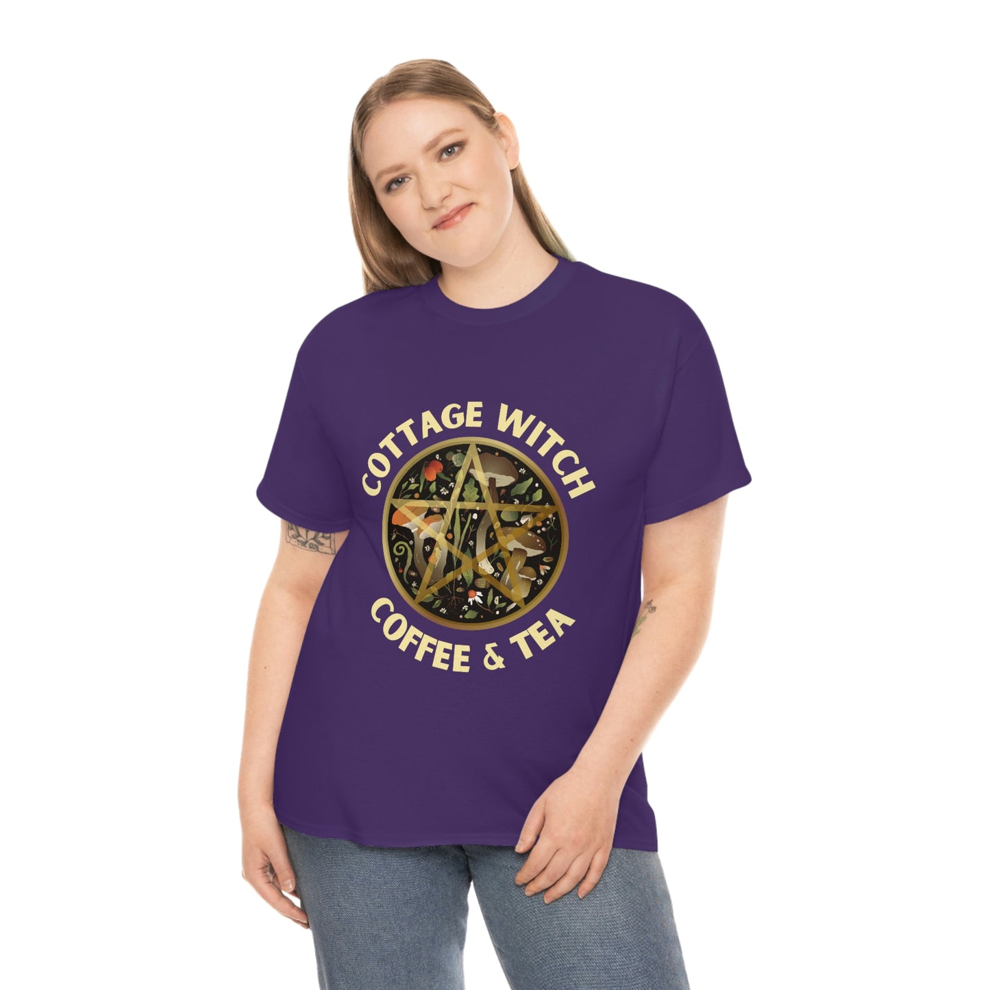 Cottage Witch Coffee and Tea - Unisex Heavy Cotton Tee